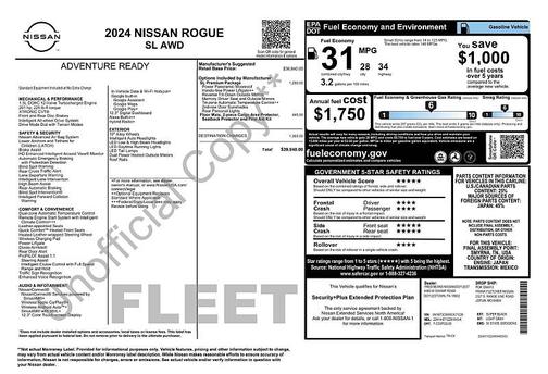 Super Black 2024 Nissan Rogue SL