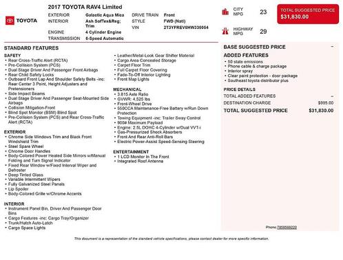 Galactic Aqua Mica 2017 Toyota RAV4 Limited