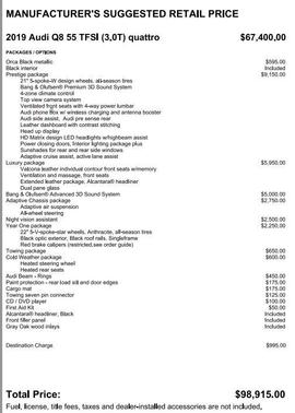 2019 Audi Q8 3.0T Premium