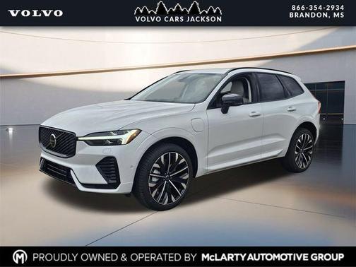 Crystal White Metallic 2026 Volvo XC60 Plug-In Hybrid Ultra, T8 AWD Electric/Gasoline, Dark