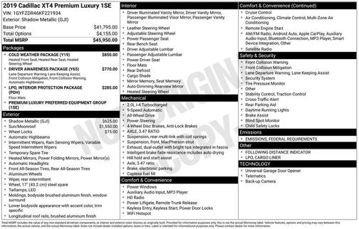 2019 Cadillac XT4 Premium Luxury