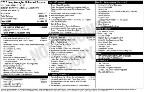 2020 Jeep Wrangler Unlimited Sahara