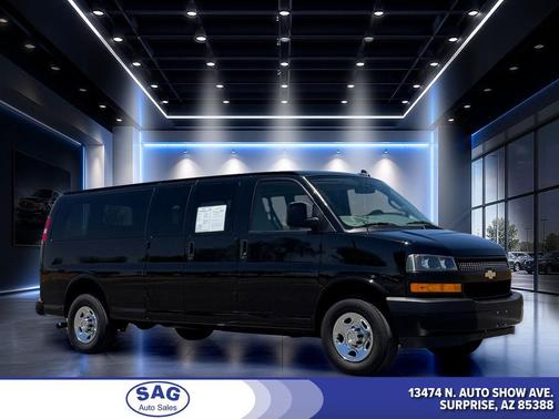 Black 2023 Chevrolet Express 3500 RWD 3500 Extended Wheelbase LS