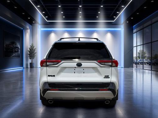 Wind Chill Pearl/Midnight Black Metallic 2024 Toyota RAV4 Hybrid SE