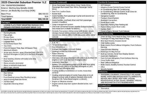 2025 Chevrolet Suburban Premier