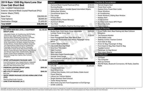 2019 RAM 1500 Big Horn