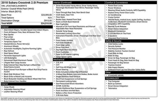 2018 Subaru Crosstrek 2.0i Premium