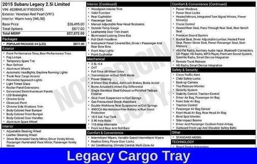 2015 Subaru Legacy Limited