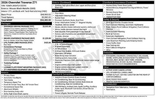 2026 Chevrolet Traverse AWD Z71