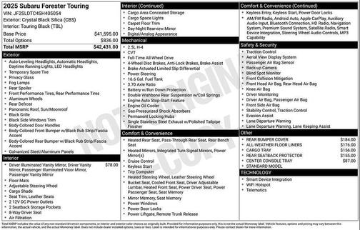 2025 Subaru Forester Touring
