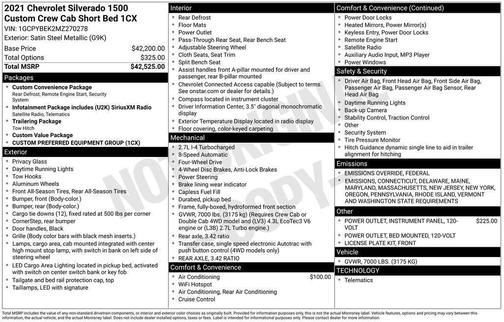 2021 Chevrolet Silverado 1500 Custom
