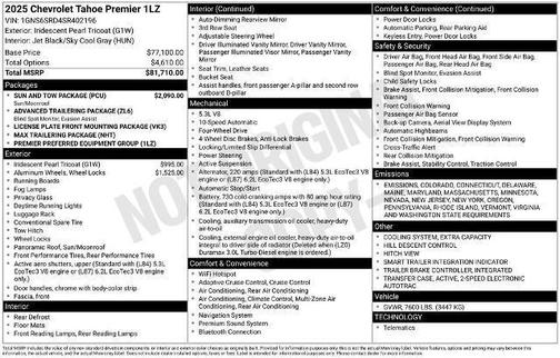 2025 Chevrolet Tahoe Premier