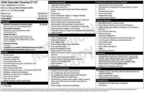 2026 Chevrolet Traverse LT