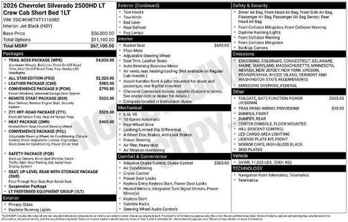 2026 Chevrolet Silverado 2500 LT