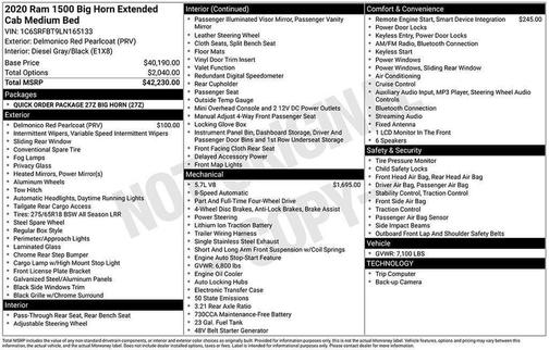 2020 RAM 1500 Big Horn/Lone Star