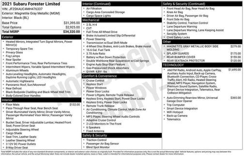 2021 Subaru Forester Limited