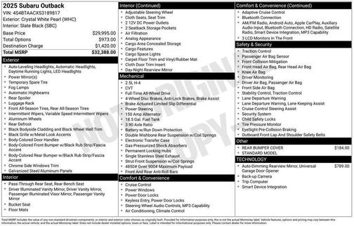 2025 Subaru Outback Base