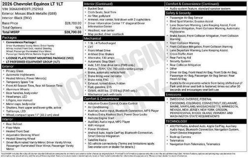 2026 Chevrolet Equinox 1LT