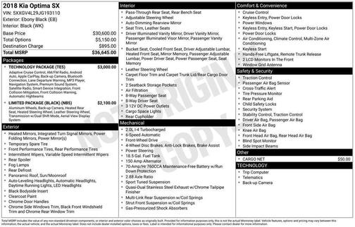 2018 Kia Optima SX Turbo