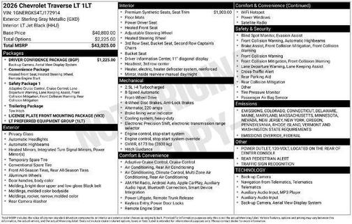 2026 Chevrolet Traverse LT
