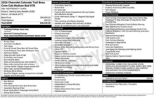 2026 Chevrolet Colorado Trail Boss