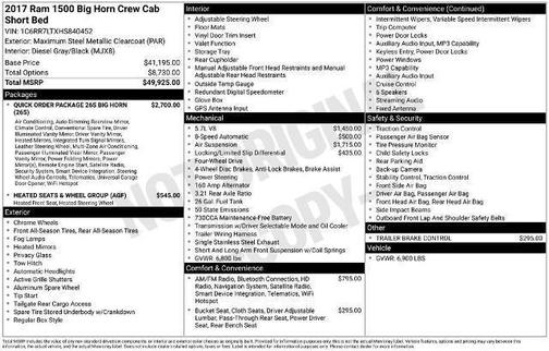 2017 RAM 1500 Big Horn