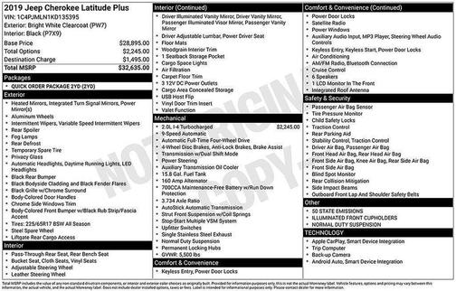 2019 Jeep Cherokee Latitude Plus