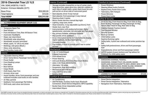 2016 Chevrolet Trax LS