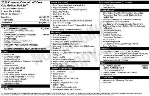 2026 Chevrolet Colorado WT