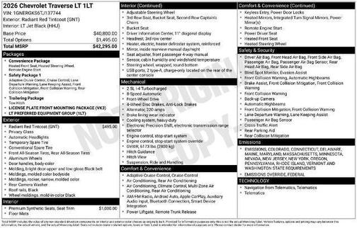 2026 Chevrolet Traverse LT