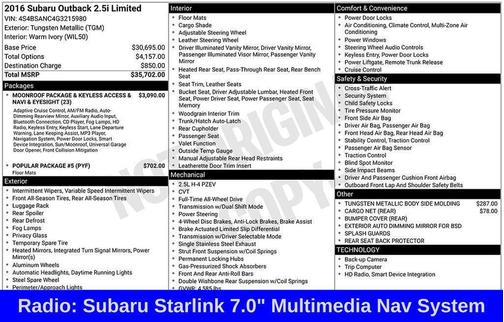 2016 Subaru Outback 2.5i Limited