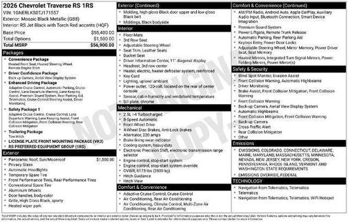 2026 Chevrolet Traverse RS