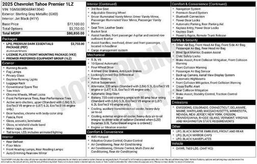 2025 Chevrolet Tahoe Premier