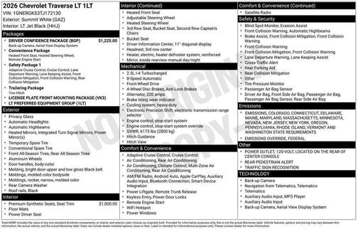 2026 Chevrolet Traverse LT