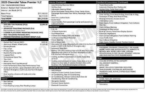 2025 Chevrolet Tahoe Premier