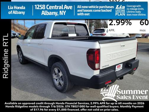 Platinum White Pearl 2026 Honda Ridgeline RTL