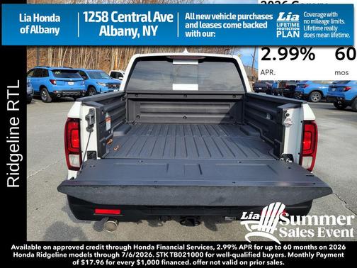 Platinum White Pearl 2026 Honda Ridgeline RTL