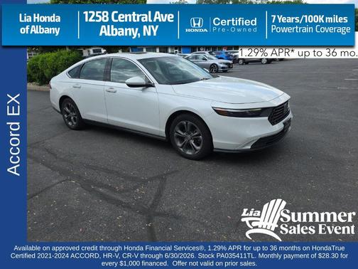 Platinum White Pearl 2023 Honda Accord EX