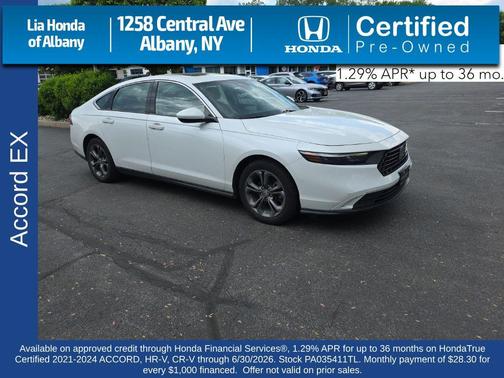 Platinum White Pearl 2023 Honda Accord EX
