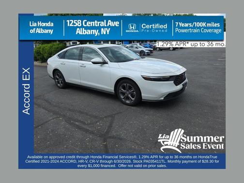 Platinum White Pearl 2023 Honda Accord EX