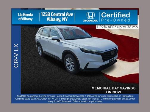 Platinum White Pearl 2024 Honda CR-V LX AWD