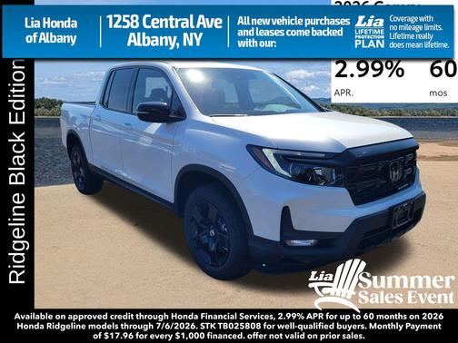 Platinum White Pearl 2026 Honda Ridgeline Black
