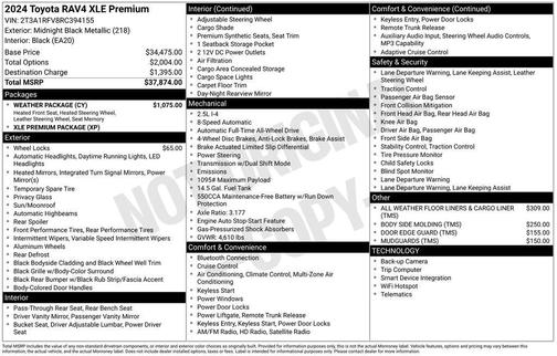 Midnight Black Metallic 2024 Toyota RAV4 XLE Premium