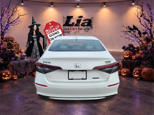 Platinum White Pearl 2026 Honda Civic Hybrid Sport Touring