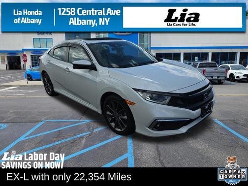 Platinum White Pearl 2020 Honda Civic EX-L