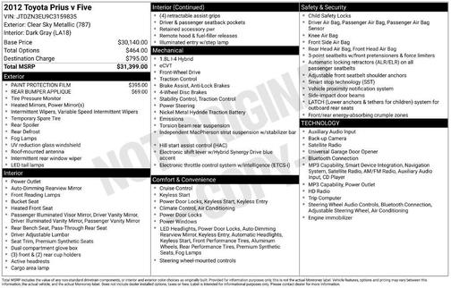 Clear Sky Metallic 2012 Toyota Prius v Five