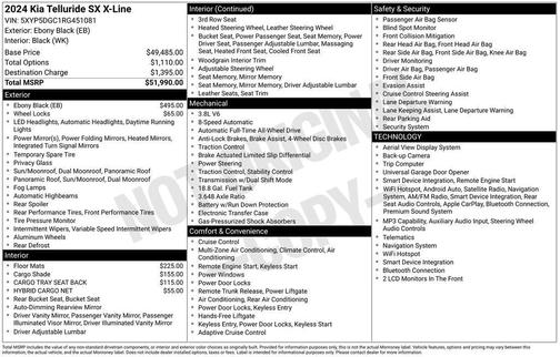 Ebony Black 2024 Kia Telluride SX X-Line