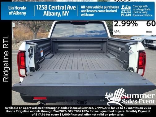 Platinum White Pearl 2026 Honda Ridgeline RTL