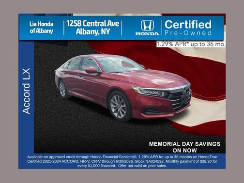 Radiant Red Metallic 2022 Honda Accord LX 1.5T