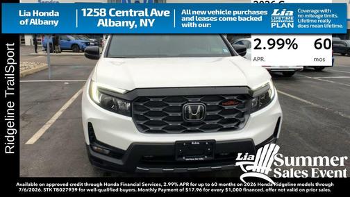 Platinum White Pearl 2026 Honda Ridgeline TrailSport